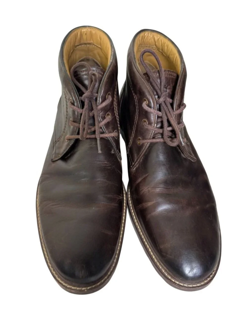 Florsheim Mens Brown Leather Chukka Boots Size 10.5 3E Wide Lace up Classic